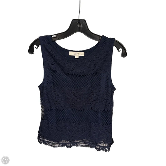 Top Sleeveless By Loft In Navy, Size: Sp