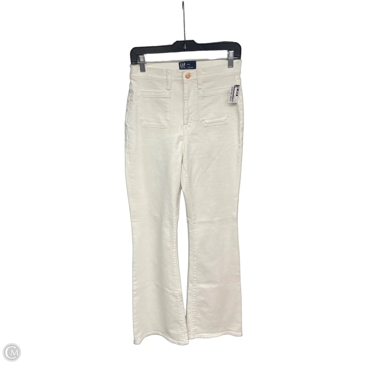 Jeans Flared By Gap In White Denim, Size: 4