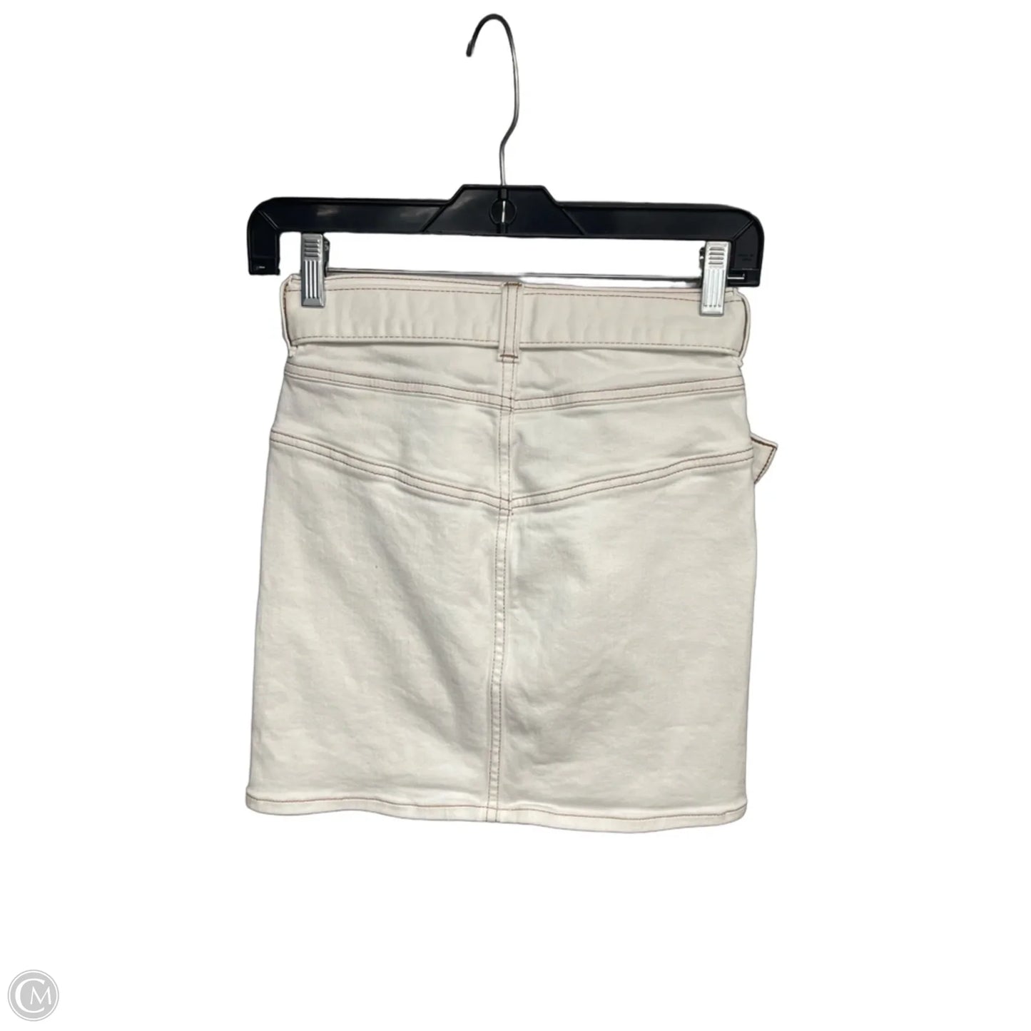 Skirt Midi By Express In White Denim, Size: Xxs