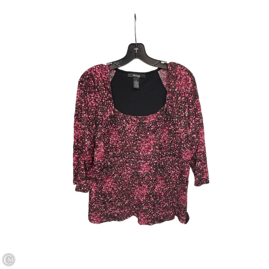 Top 3/4 Sleeve By Style And Company In Pink & Red, Size: 1x