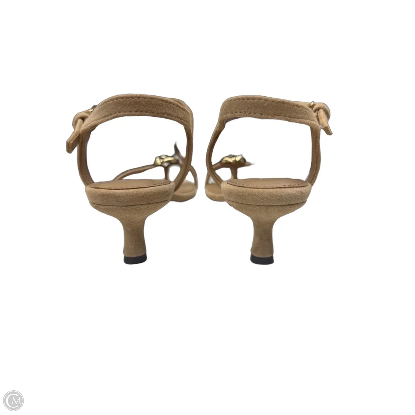 Sandals Heels Kitten By Madewell In Gold & Tan, Size: 7.5