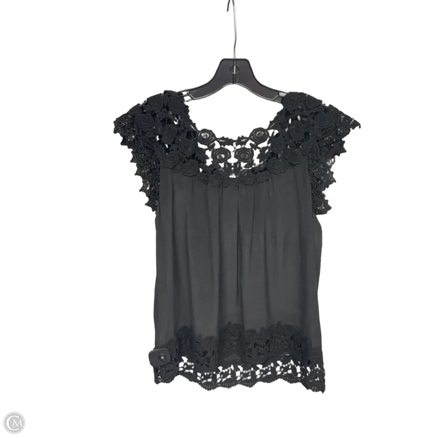 Top Short Sleeve By Karen Kane In Black, Size: M