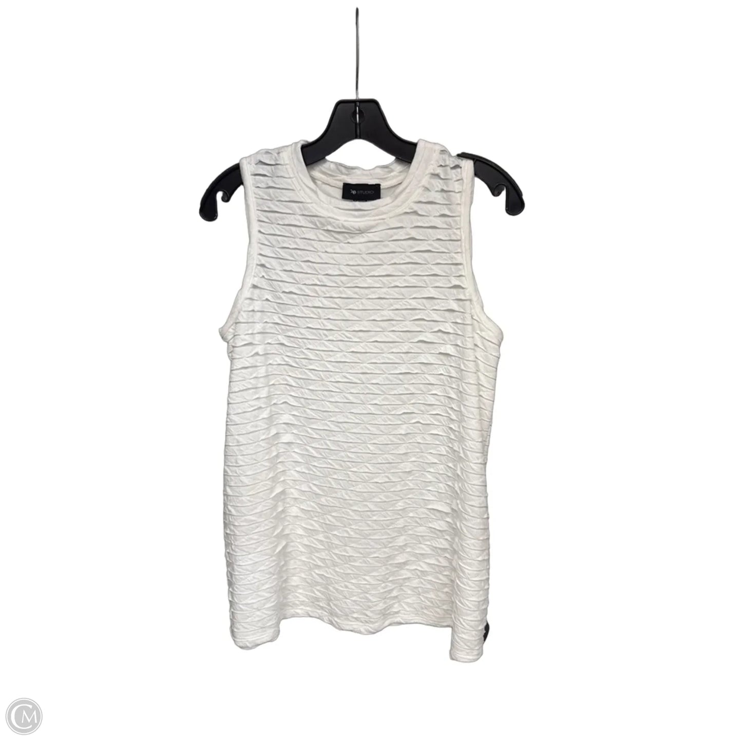 Top Sleeveless By Ab Studio In White, Size: M