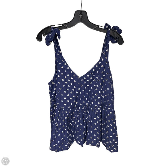 Top Sleeveless By Gap In Blue & White, Size: L