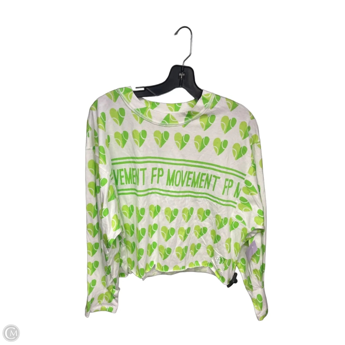 Athletic Top Long Sleeve Crewneck By Free People In Green & White, Size: Xs