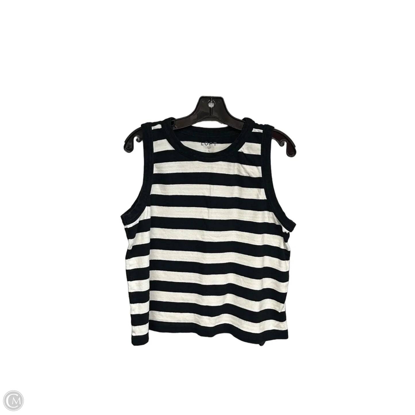 Top Sleeveless By Loft In Striped Pattern, Size: L