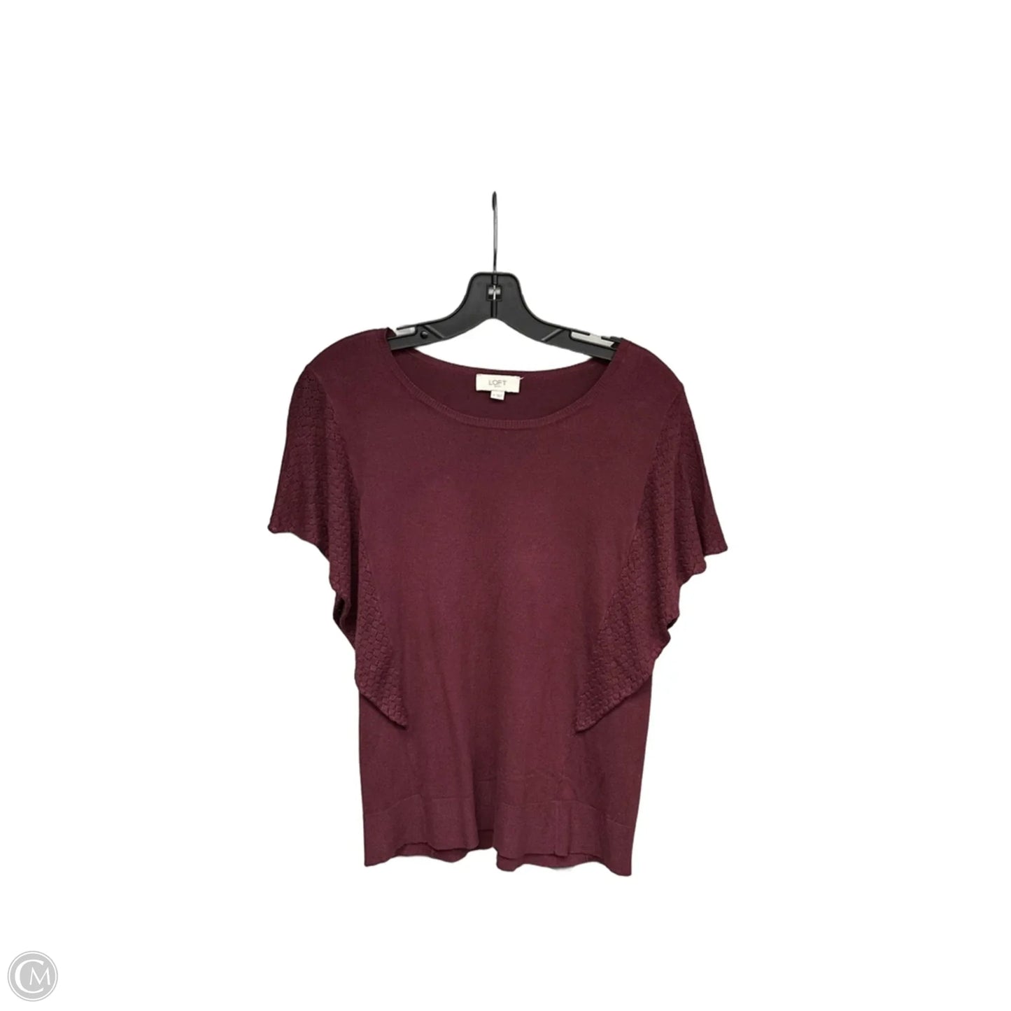 Top Short Sleeve By Loft In Maroon, Size: M