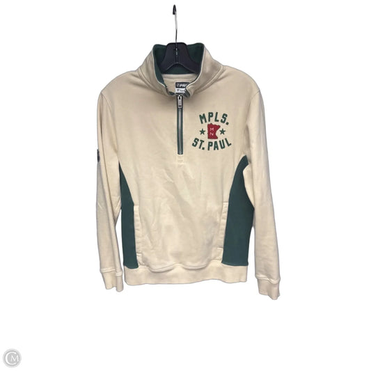Athletic Sweatshirt Collar By Fanatics In Cream & Green, Size: S