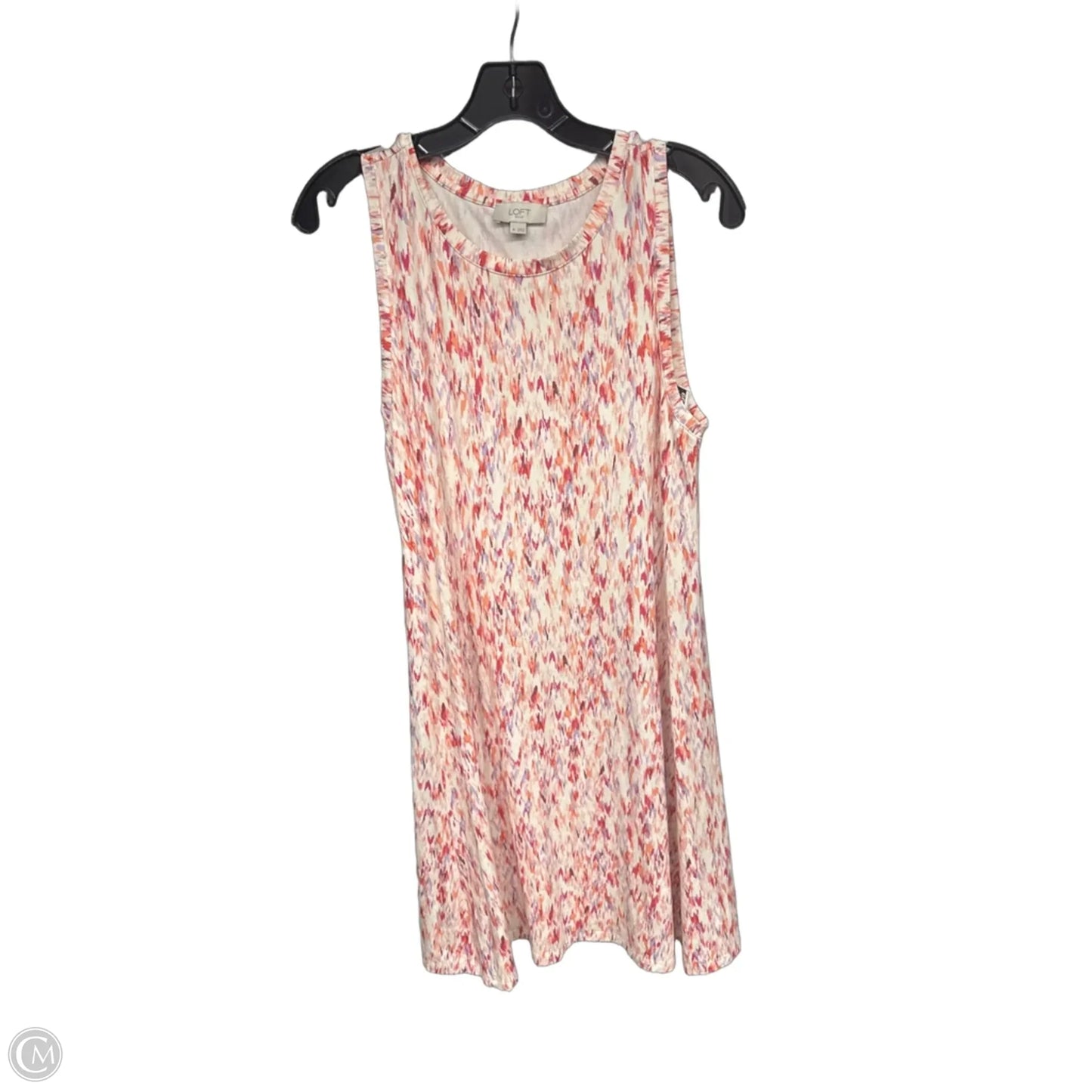 Dress Casual Midi By Loft In Orange & Pink, Size: M