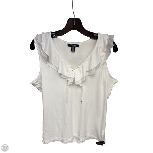 Top Sleeveless By Chaps In White, Size: M