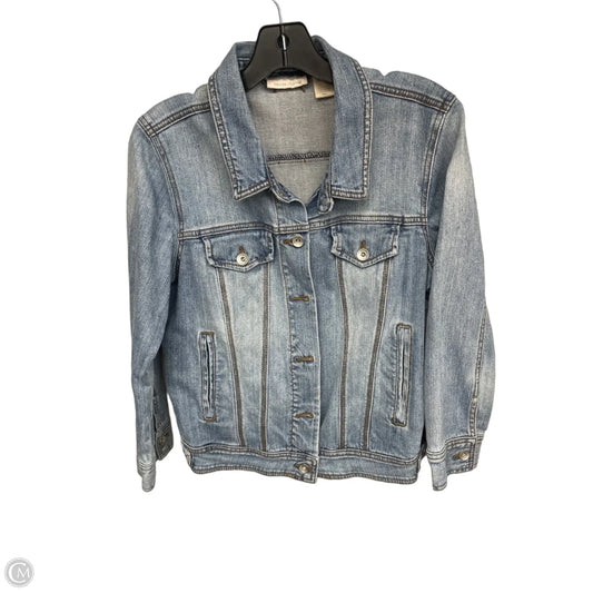 Jacket Denim By Dkny In Blue Denim, Size: L