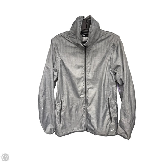 Athletic Jacket By Nike Apparel In Grey, Size: L