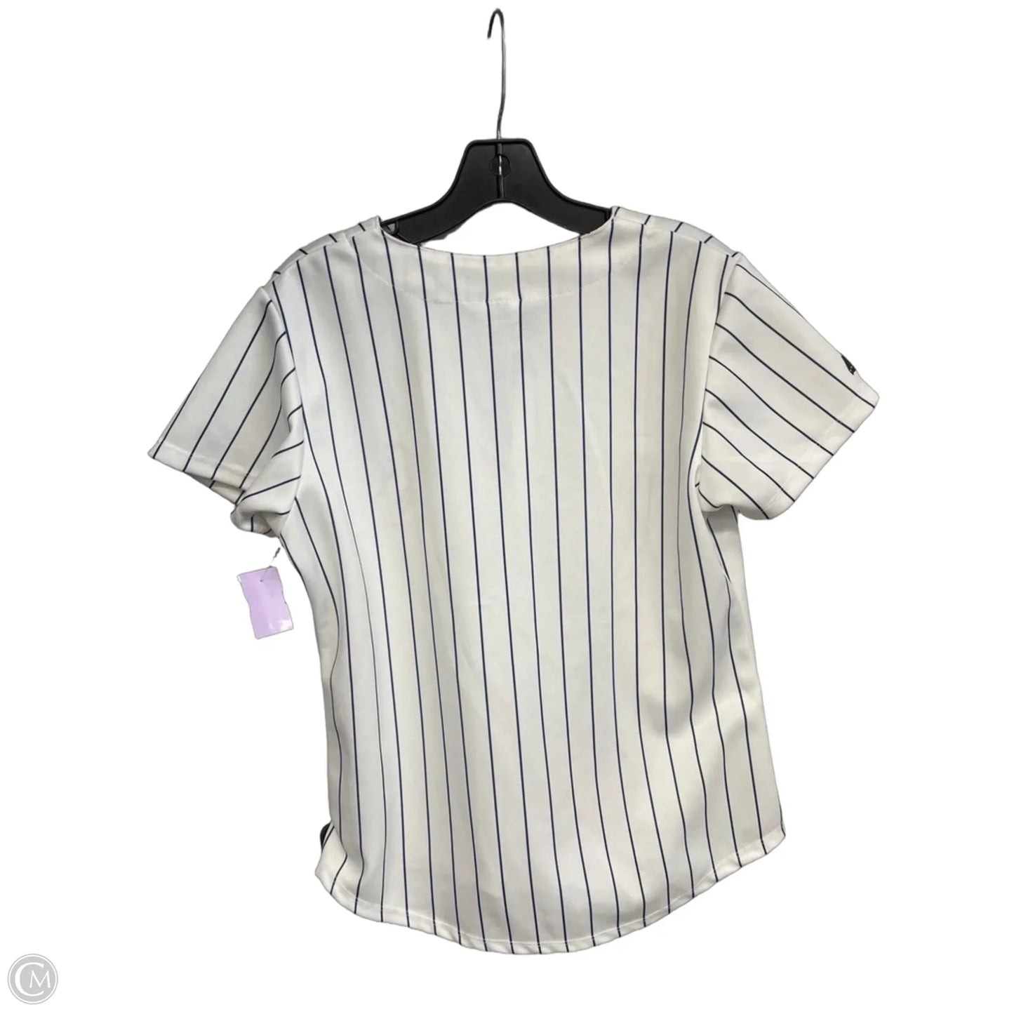 Athletic Top Short Sleeve By Majestic In Blue & Red & White, Size: M