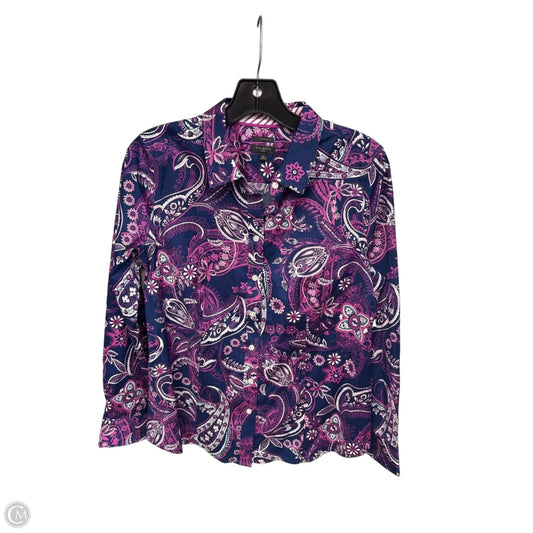 Top Long Sleeve By Talbots In Blue & Purple, Size: 10p
