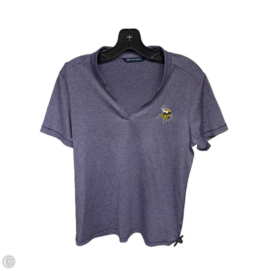 Athletic Top Short Sleeve By Cutter And Buck In Purple, Size: M
