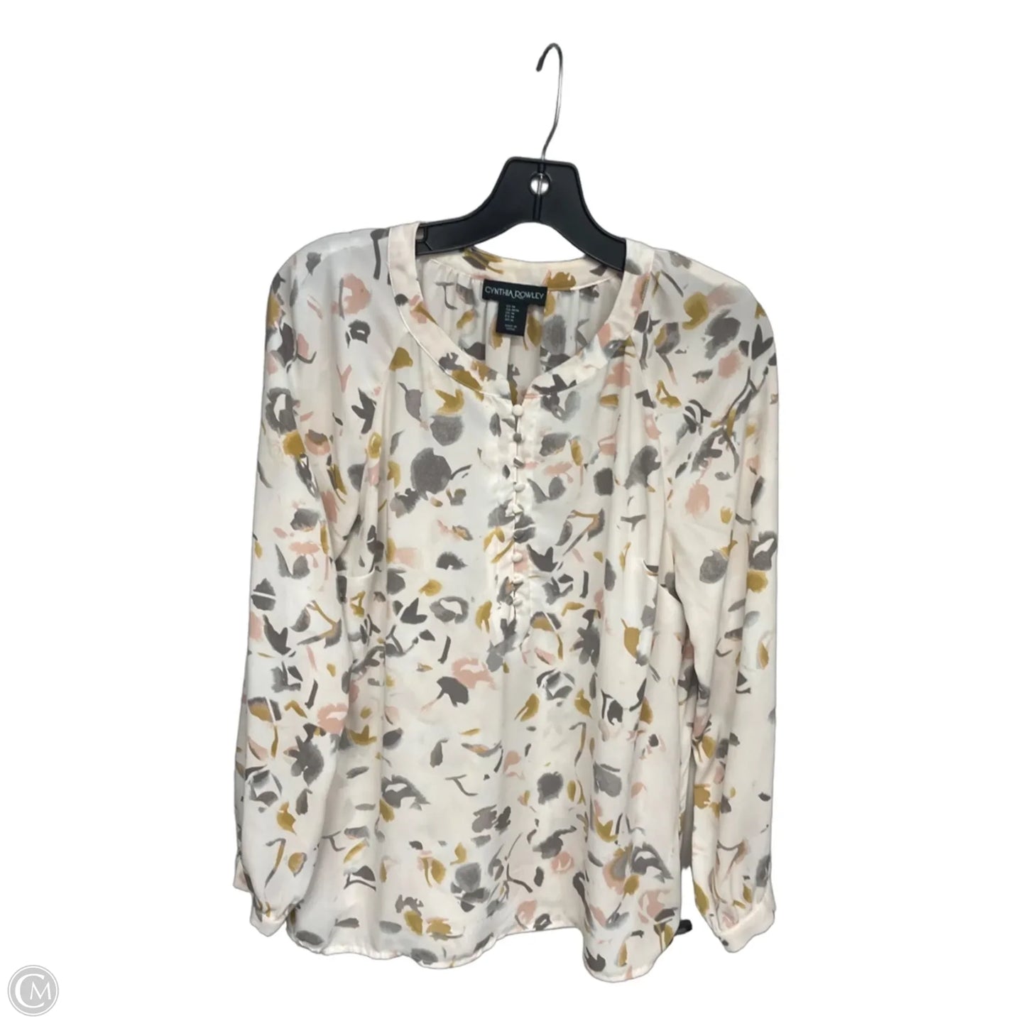Blouse Long Sleeve By Cynthia Rowley In Grey & Pink, Size: M