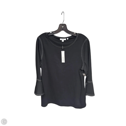 Top 3/4 Sleeve By Chicos In Black, Size: 2