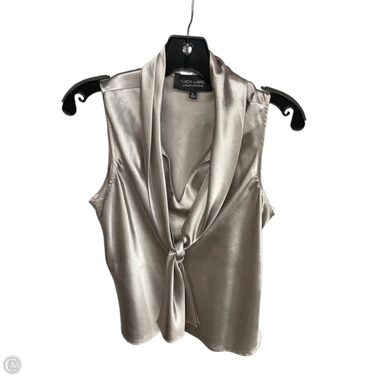 Blouse Sleeveless By Evan-picone In Silver, Size: Xl