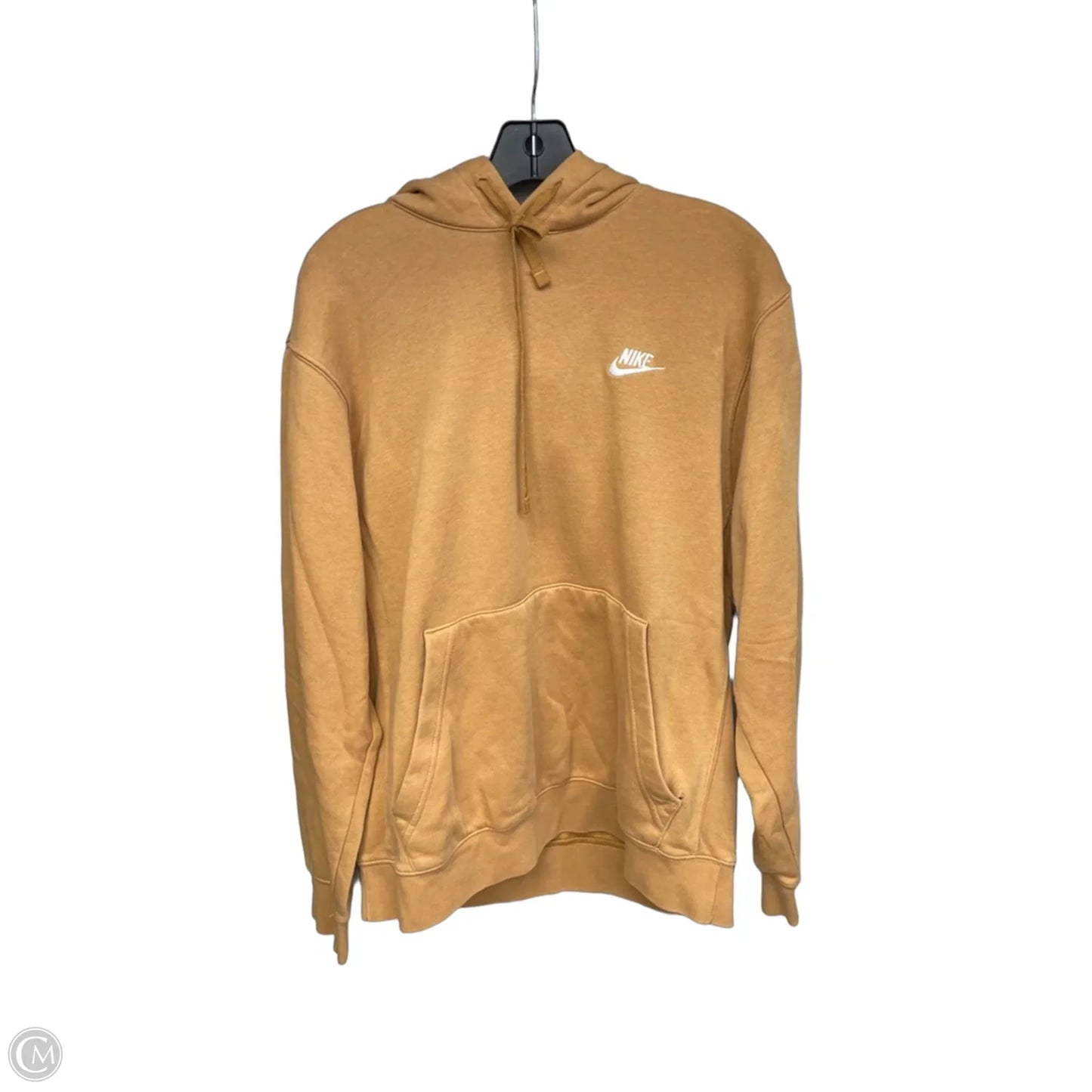 Athletic Sweatshirt Hoodie By Nike Apparel In Tan, Size: L