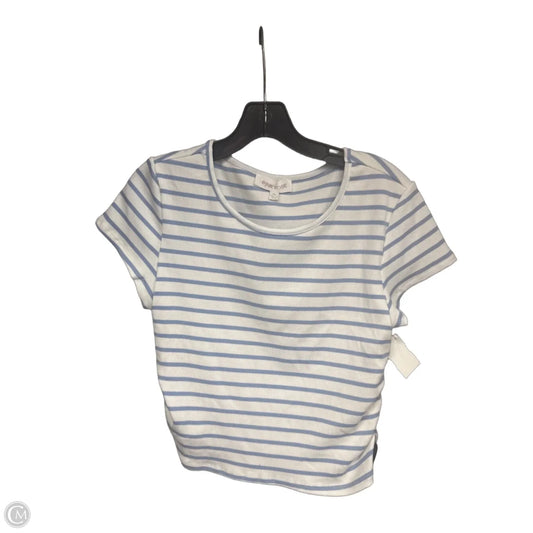 Top Short Sleeve By Pink Rose In Blue & White, Size: Xl
