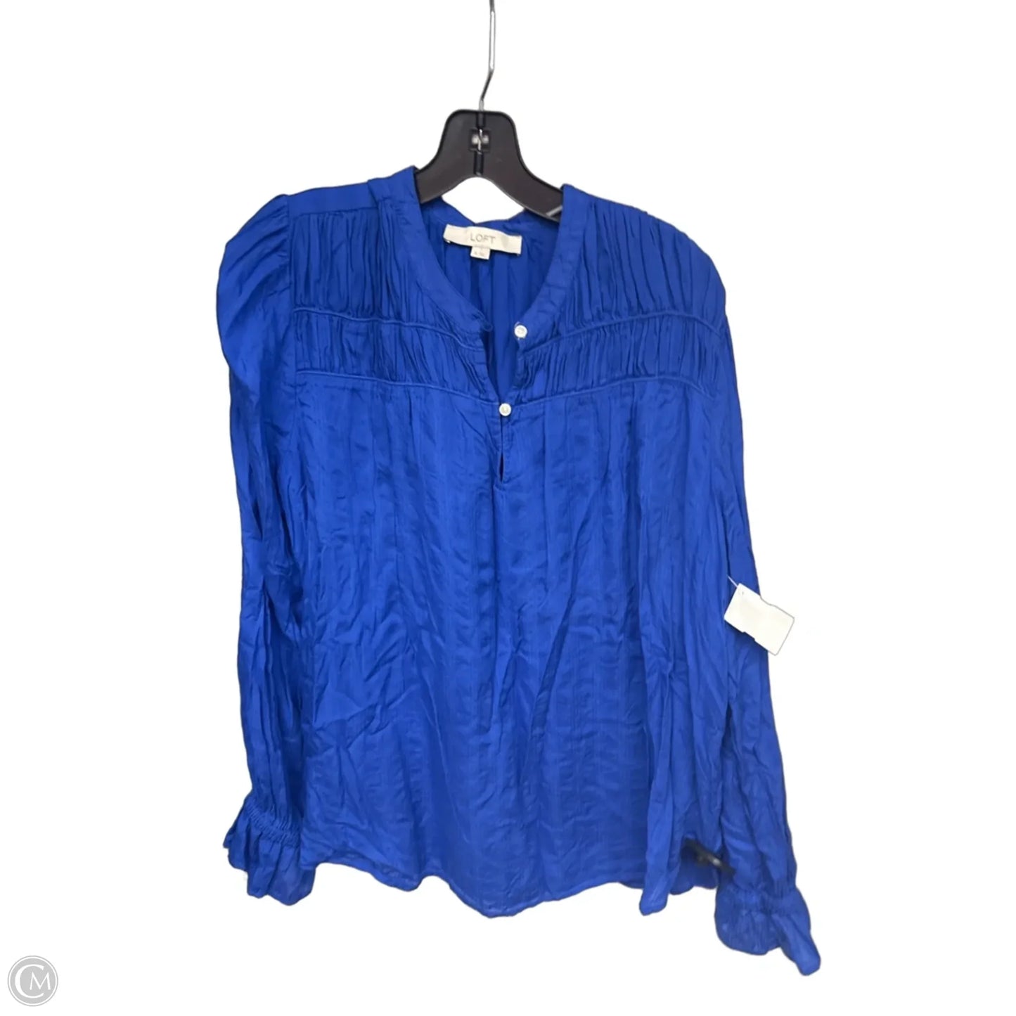 Blouse Long Sleeve By Loft In Blue, Size: Xl