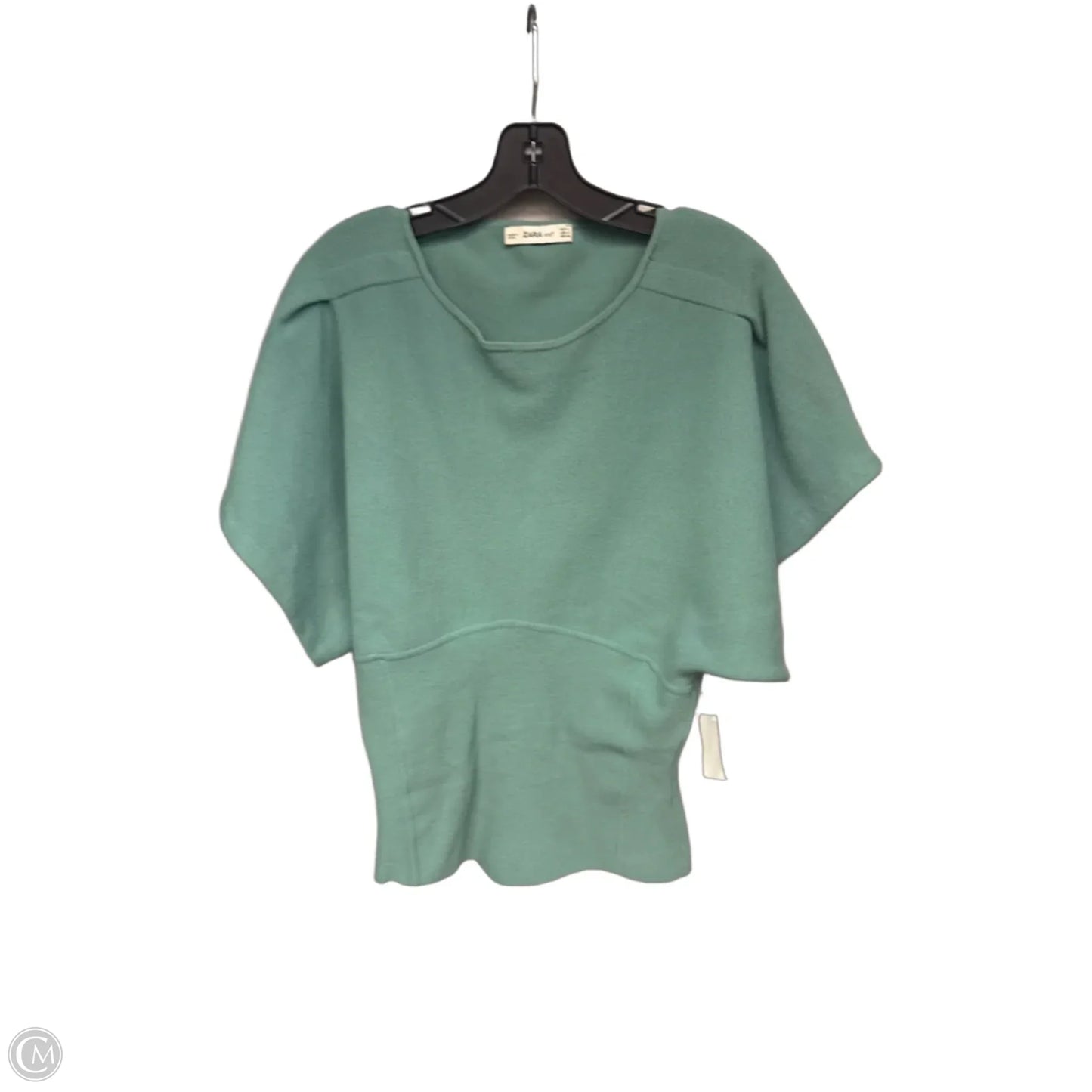 Sweater Short Sleeve By Zara In Green, Size: M