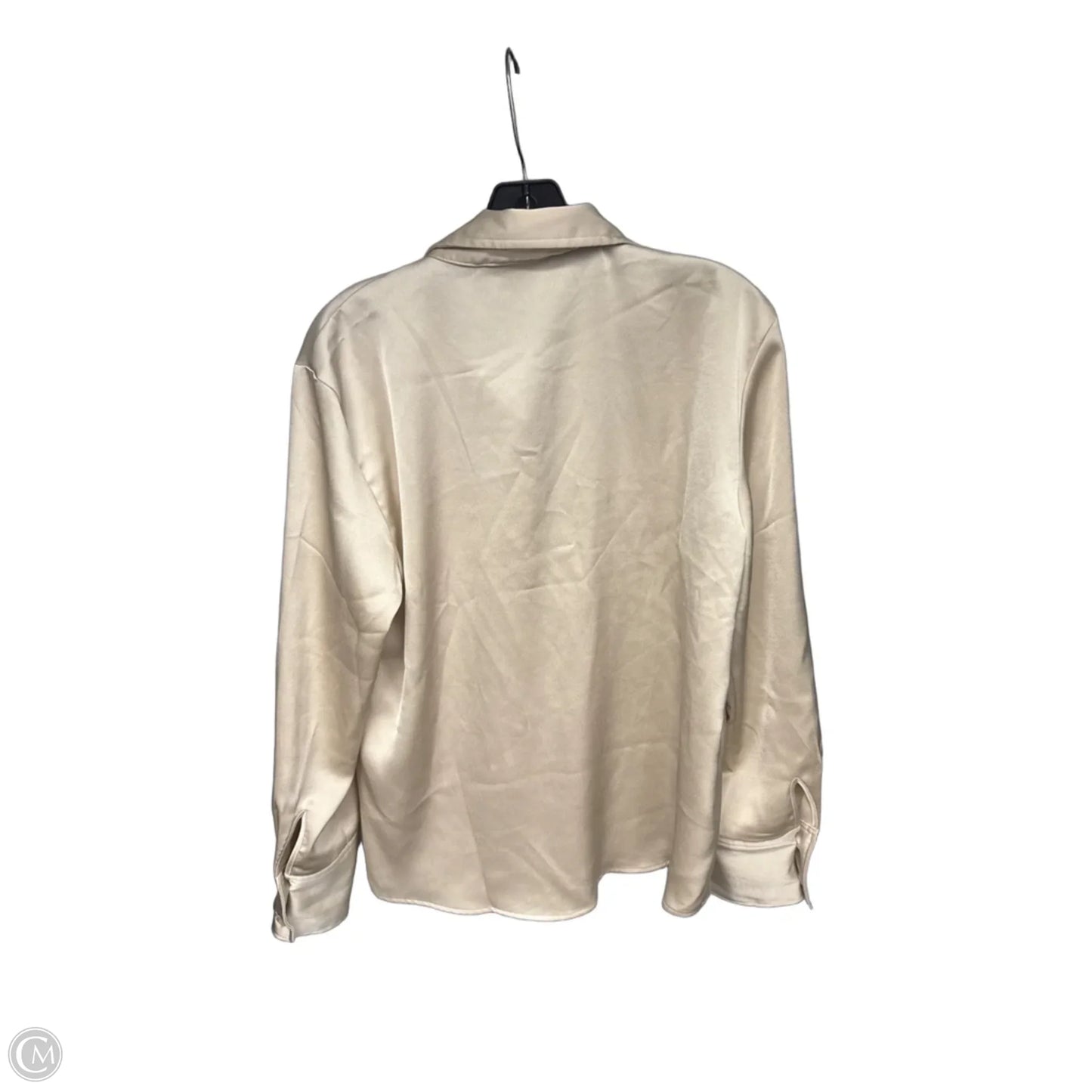 Blouse Long Sleeve By H&m In Cream, Size: L