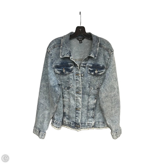 Jacket Denim By Simply Vera In Blue Denim, Size: Xxl