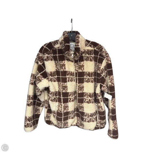 Jacket Faux Fur & Sherpa By Offline In Brown & Cream, Size: M