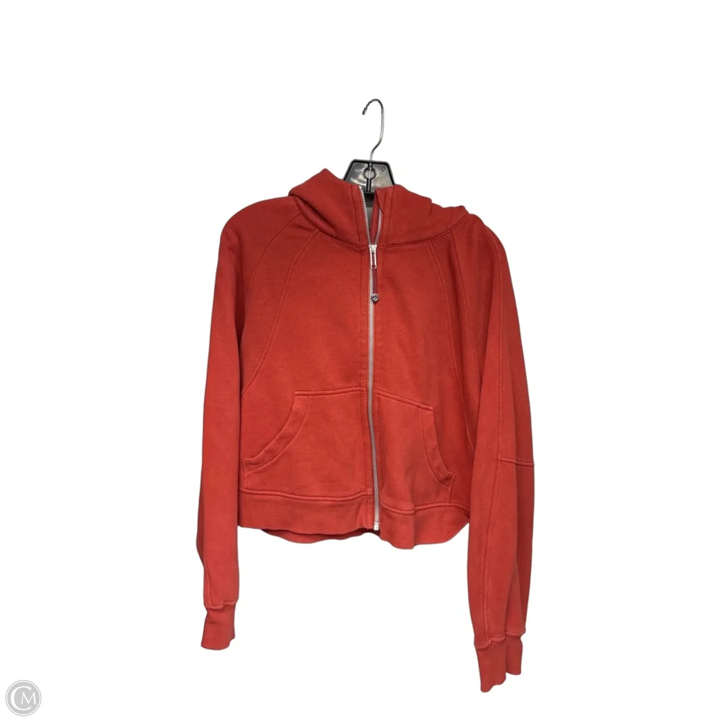 Athletic Sweatshirt Hoodie By Lululemon In Orange, Size: M
