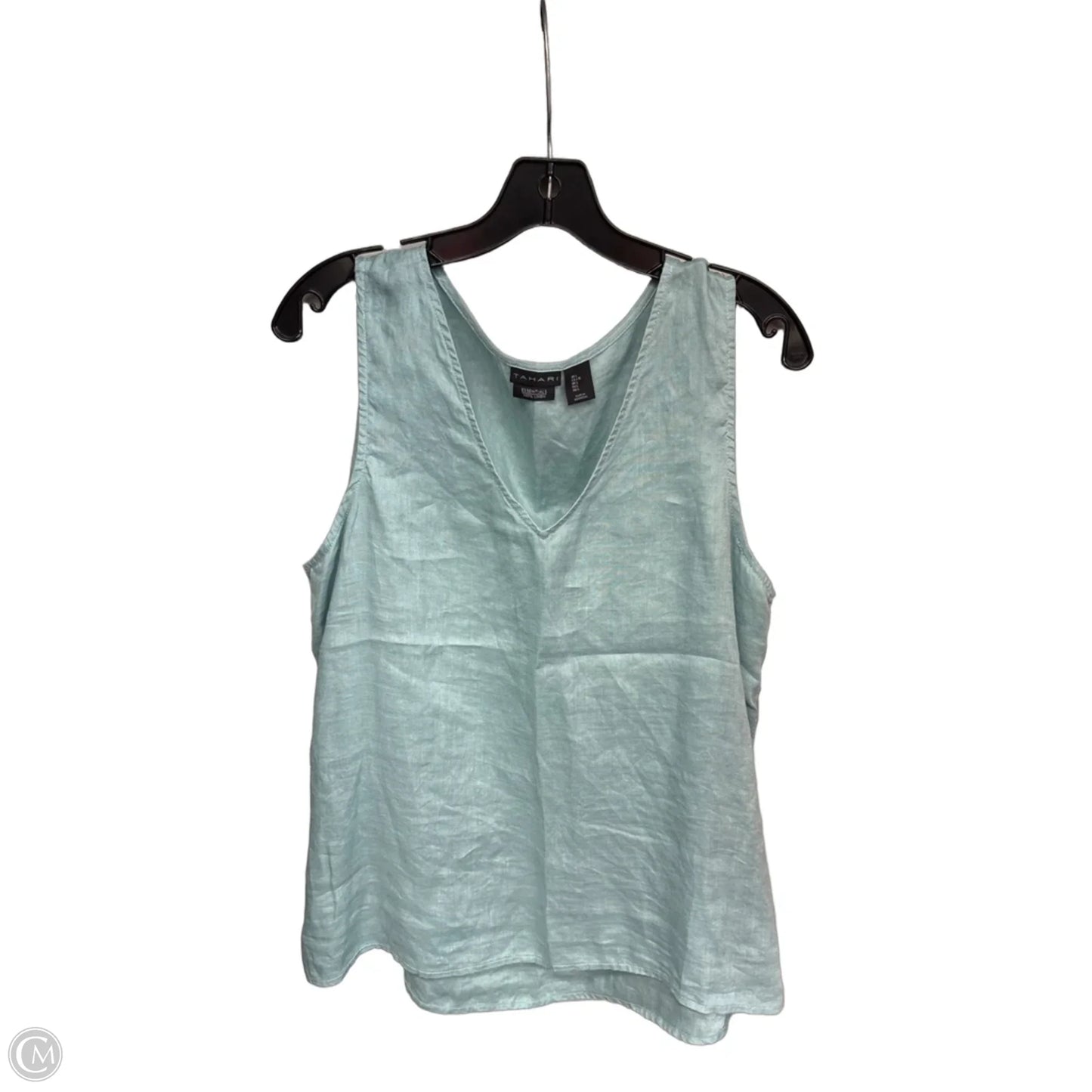 Top Sleeveless By Tahari In Blue, Size: L