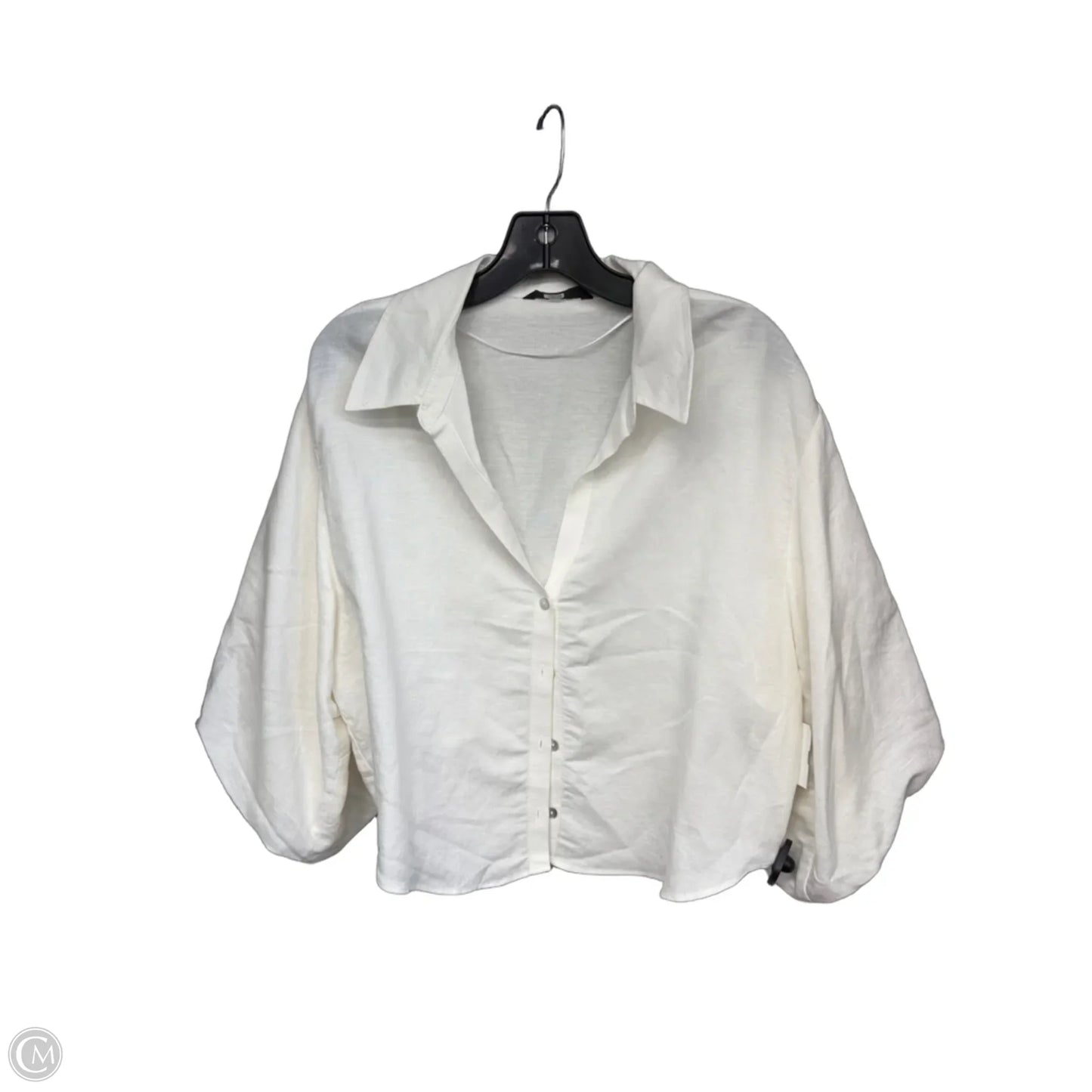 Top Short Sleeve By Zara In Cream, Size: L