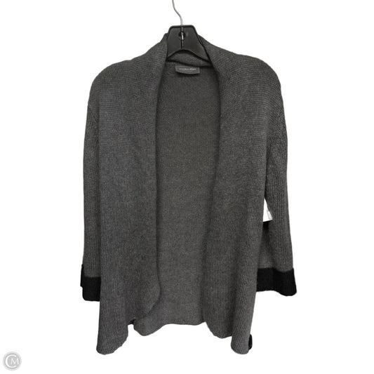 Sweater Cardigan By Wooden Ships In Black & Grey, Size: M