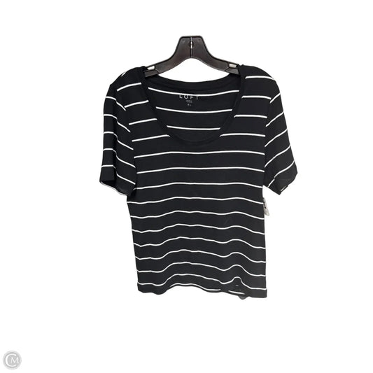 Top Short Sleeve By Loft In Black & White, Size: Xl