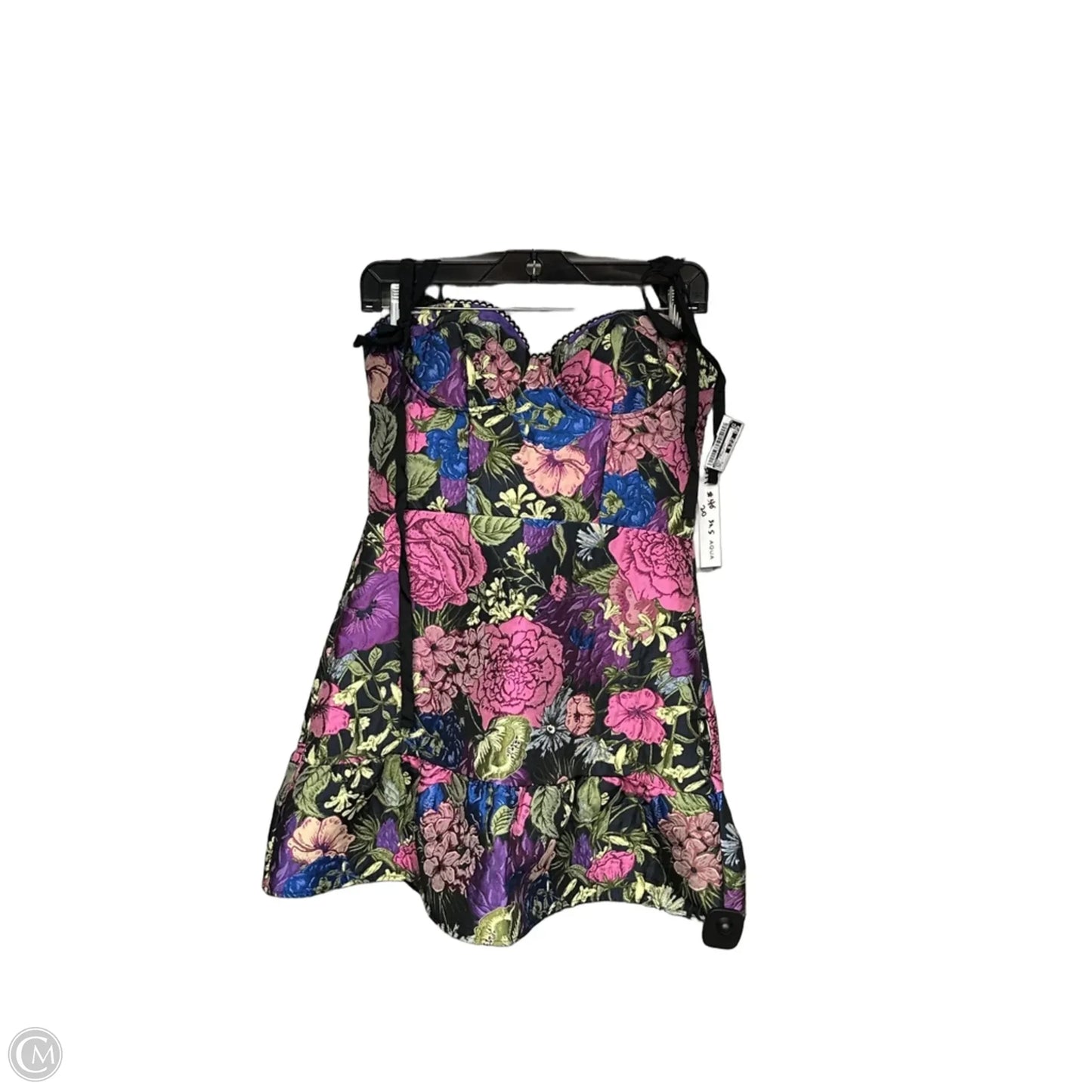 Dress Party Midi By Aqua In Black & Purple, Size: S