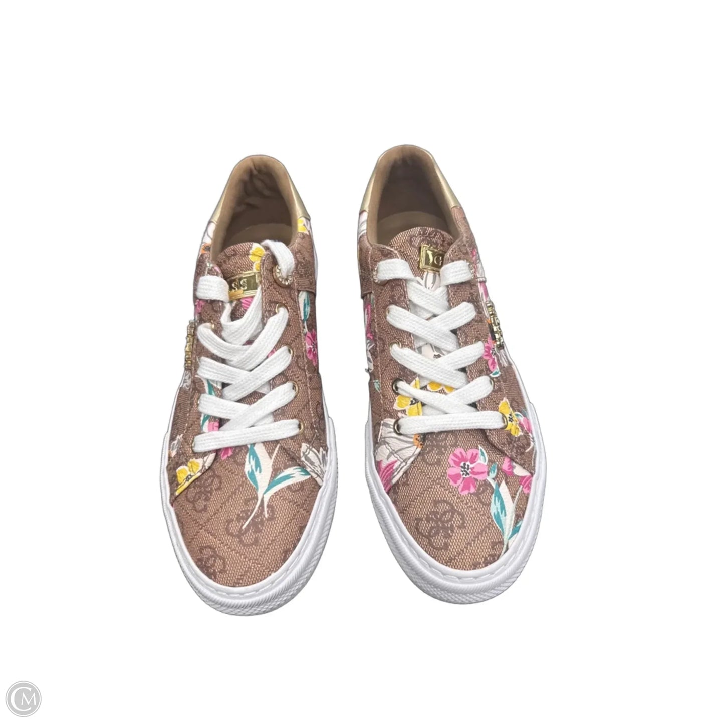 Shoes Sneakers By Guess In Brown & Pink, Size: 8