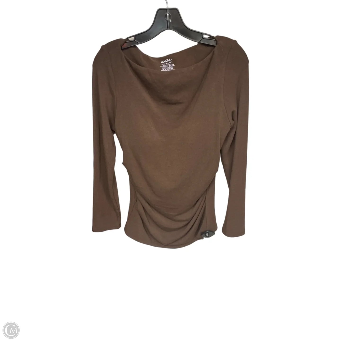 Top Long Sleeve By Clothes Mentor In Brown, Size: L