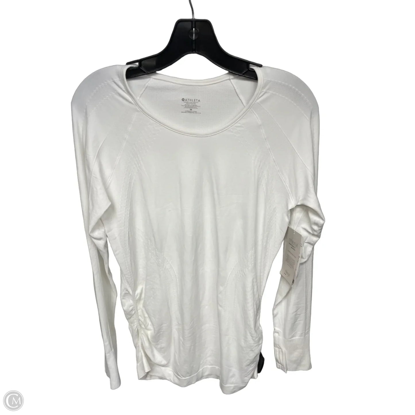 Athletic Top Long Sleeve Crewneck By Athleta In White, Size: M