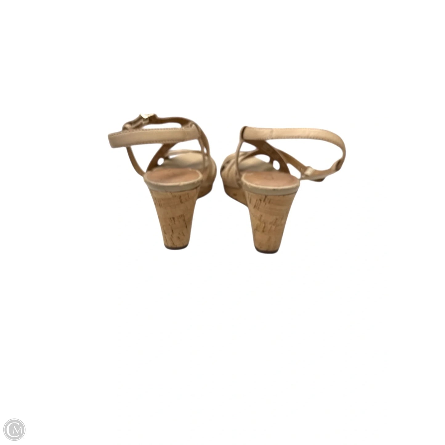 Sandals Heels Wedge By Clarks In Tan, Size: 8