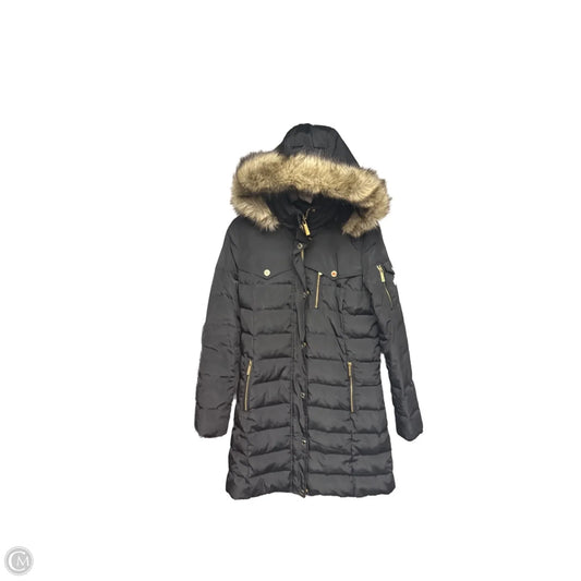 Coat Puffer & Quilted By Michael By Michael Kors In Black & Gold, Size: S