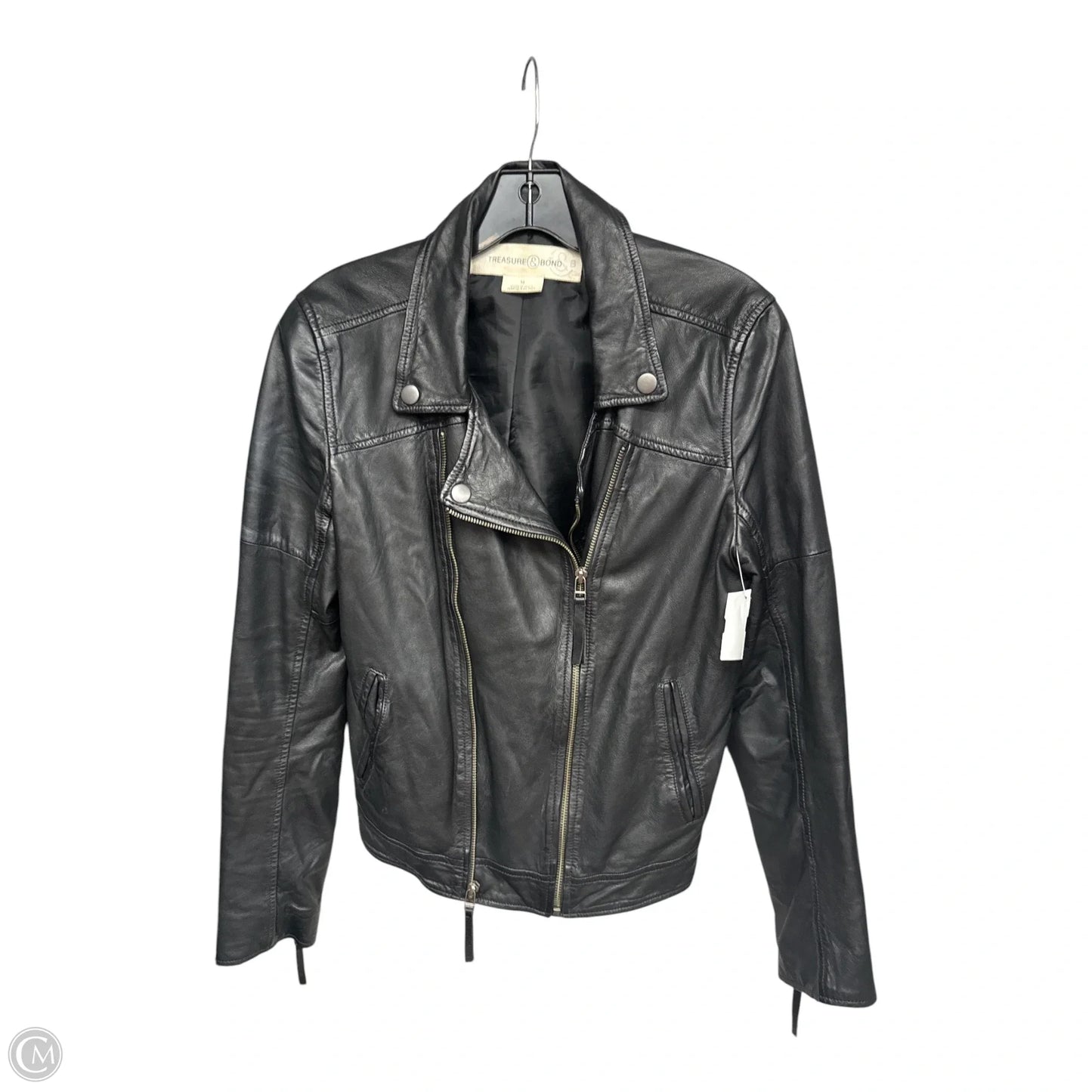 Jacket Leather By Treasure And Bond In Black, Size: M