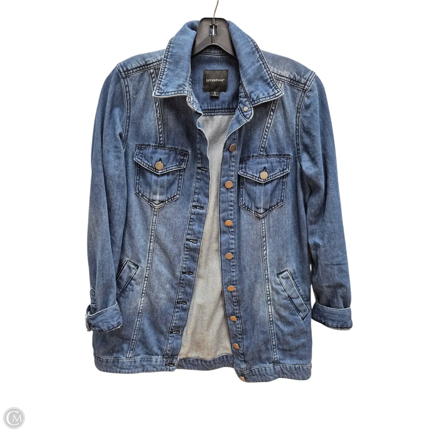 Jacket Denim By Liverpool In Blue Denim, Size: S
