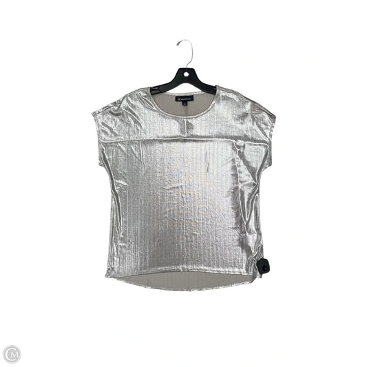 Top Short Sleeve By Inc In Silver, Size: S