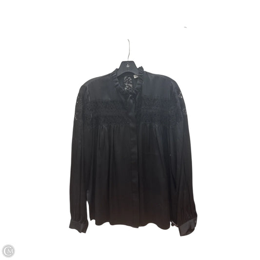 Top Long Sleeve By Frame In Black, Size: M