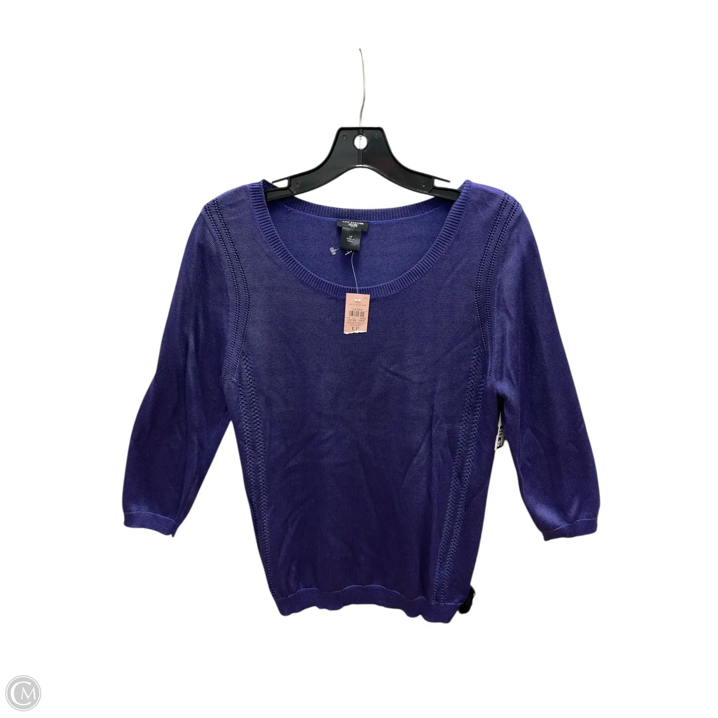 Top 3/4 Sleeve By Ann Taylor In Purple, Size: Lp