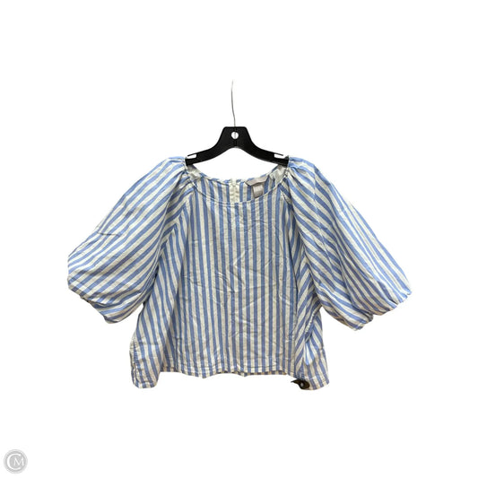 Top Short Sleeve By H&m In Blue & White, Size: Xxl