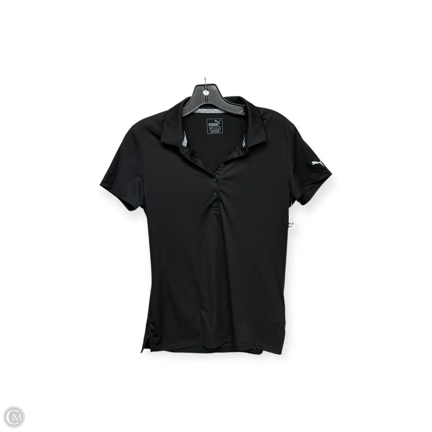 Athletic Top Short Sleeve By Puma In Black, Size: S