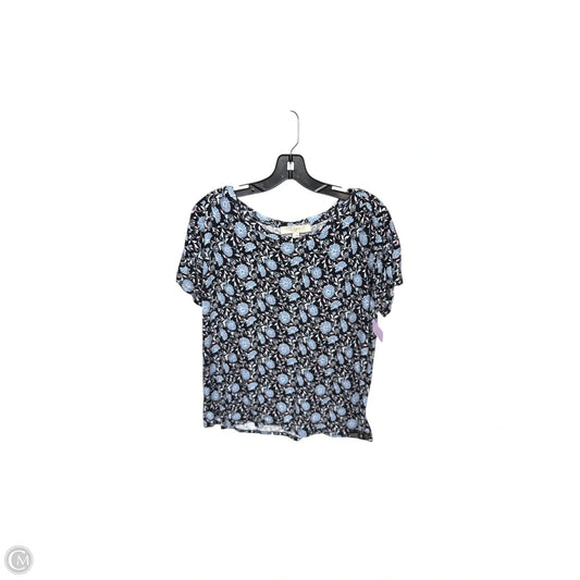 Top Short Sleeve By Loft In Blue, Size: L