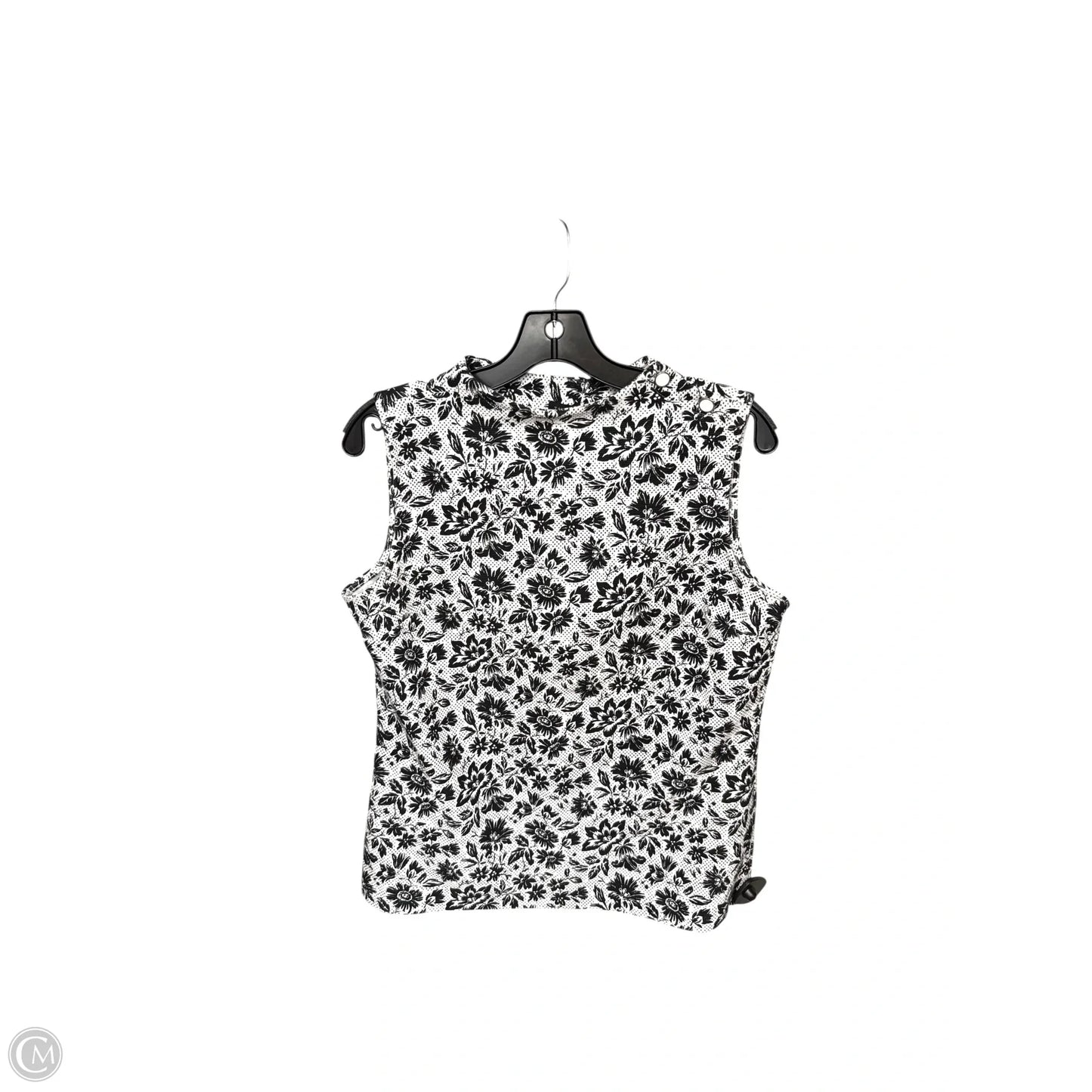 Top Sleeveless By Talbots In Black & White, Size: M