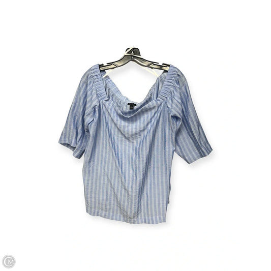 Top Short Sleeve By Ann Taylor In Blue, Size: L